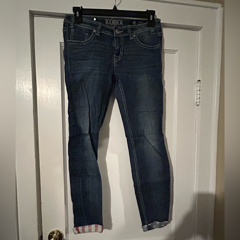 Rock & roll red white and blue skinny jeans